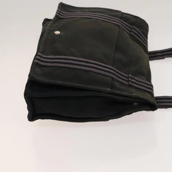 HERMES Fourre Tout Bassas MM Shoulder Bag Canvas Black Auth - Picture 8 of 14